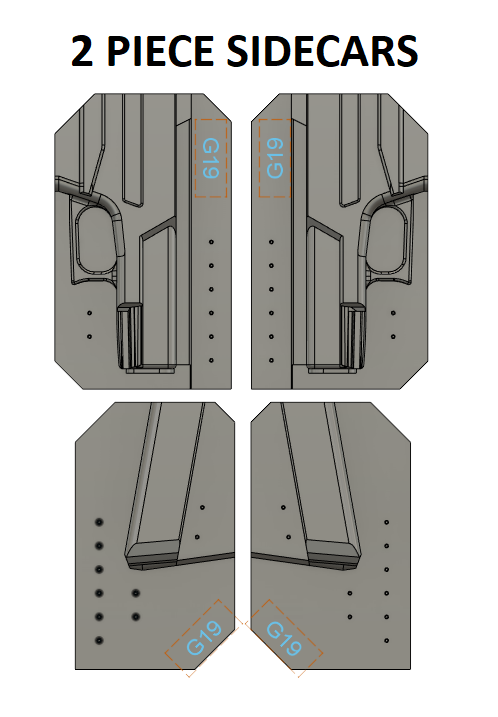 TWO PIECE SIDECAR MOLD SETS